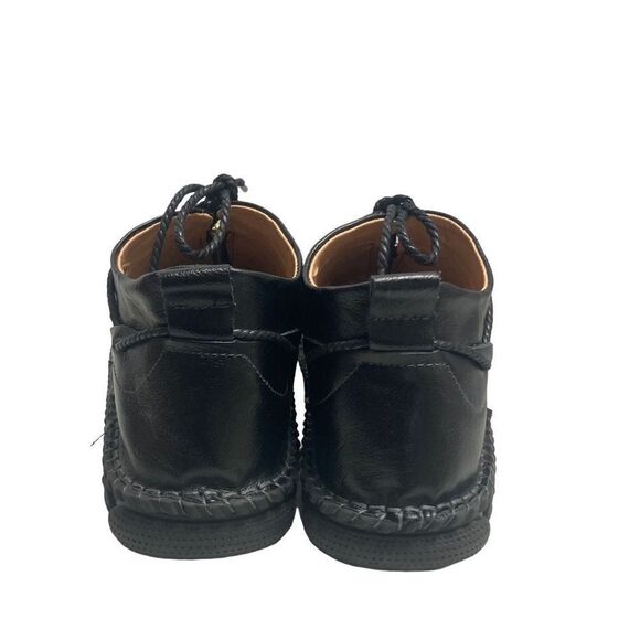 Menico Men’s Cran Leather Front Zip Stitching Lace Up Ankle Boots Black Size 8.5 main image 8